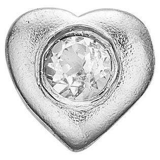 Christina Collect 925 Sterling Silver Topaz Heart Small silver heart with white topaz, model 603-S1